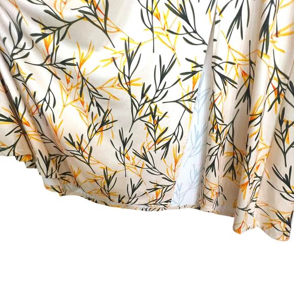 Alexia Admor Size M Lana Midi Dess Leaf Print Front Leg Slit V-back Flowy - Picture 5 of 12